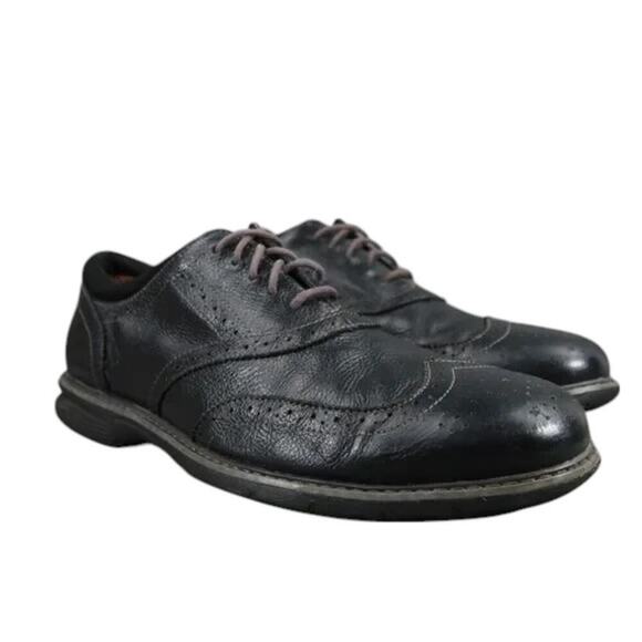 Bass Shoes Mens 10.5 Oxford Wingtip Leather Classic Comfort Professional Black - Picture 1 of 13